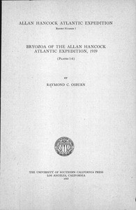 Bryozoa of the Allan Hancock Atlantic Expedition, 1939