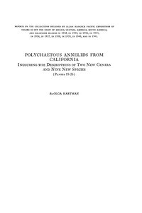 Polychaetous annelids from California: including the descriptions of two new genera and nine new species