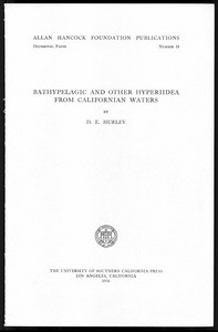 Bathypelagic and other hyperiidea from California waters