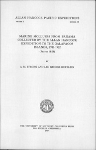 Marine mollusks from Panama, collected by the Allan Hancock expedition to the Galapagos Islands, 1931-1932