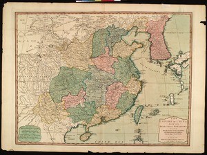 The empire of China, with its principle divisions : drawn from the surveys made by the Jesuits, with improvements and additions from the maps of Mons'r. D'Anville