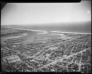 Aerial view, marina, Playa del Rey (Marina del Rey), 1961