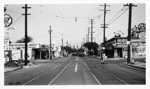 Olympic Boulevard, State Route 173, looking east from point 15 feet west of Catalina Street, Los Angeles County, 1940