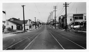 Olympic Boulevard, State Route 173, looking east from point 15 feet east of Normandie Avenue, Los Angeles County, 1940