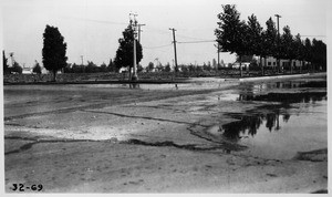 Dips across Olympic Blvd. at Oakhurst Drive, Beverly Hills, at which Rothert was killed, Los Angeles County. Looking southeast, 1932