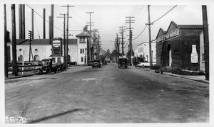 Glenarm Street grade crossings of Santa Fe (foreground) and Union Pacific (background), Los Angeles County, 1926