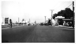 From center line of Los Feliz Boulevard at Seneca Street looking south at S.P. crossing, Los Angeles County, 1927