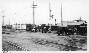 Grade crossing accident at Nadeau Avenue and P.E.Ry. Long Beach line, Los Angeles County, 1924