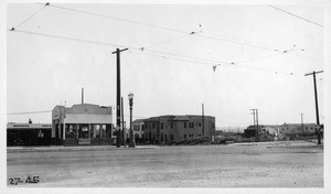 Intersection Santa Monica Boulevard, Croft Avenue and Holloway Drive, Los Angeles County., 1927