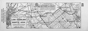 Automobile road map from Los Angeles to Santa Ana via Norwalk and Fullerton, 1921