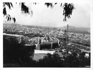 View of new Hyperion-Glendale Boulevard bridge over the Los Angeles River, Los Angeles, 1928