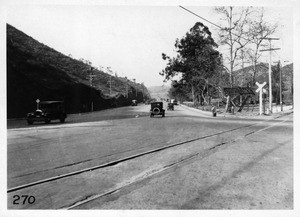 View of new 70 foot pavement in Cahuenga Pass, Los Angeles, 1926