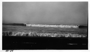 Looking west at bulkhead at foot of 45th Avenue, Los Angeles County, 1940