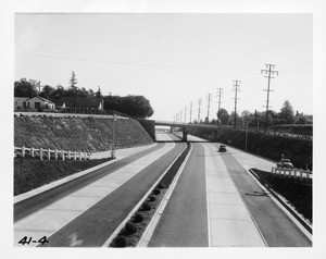 Arroyo Seco Parkway, State Route 205, looking north from Orange Grove, Los Angeles County, 1941