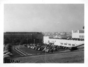 Sears Roebuck parking roof on Pico Boulevard, Los Angeles, 1939