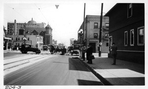 Intersection of 9th and Flower Streets, Los Angeles, 1923