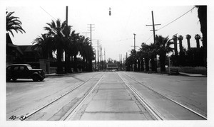 Olympic Boulevard, State Route 173, looking west from point 50 feet east of Westmoreland Avenue, Los Angeles County, 1940