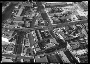 Aerial view of intersection-Aliso & Alameda, 1936