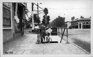 Pedestrian subway under Huntington Drive at Fremont Street, South Pasadena, looking north, Los Angeles County, 1928