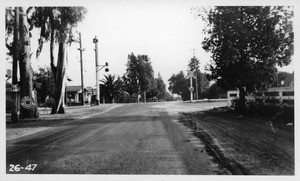 Looking south on Rose Avenue from north side of Huntington Drive, Los Angeles County, 1926