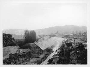 Arroyo Seco from old railroad trestle north of Avenue 26, looking south, Los Angeles County, 1940