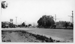 Looking north across San Vicente Boulevard from southeast side of Ninth Street, Los Angeles County, 1926