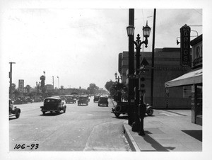 Sunset Boulevard at Gower Street, Los Angeles, 1938