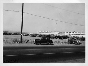 Auto parking at North American Aviation Plant on Imperial Avenue, Los Angeles County, 1938