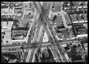 Aerial view of intersection-San Vicente, Fairfax, Olympic, 1936