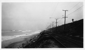 Looking north along Pacific Electric tracks from foot of Ivalee Street (about 1 mile south of Culver Boulevard), Los Angeles County, 1940