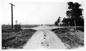 From a point 200 feet south of Radford looking north along Bradley, San Fernando Valley, Los Angeles, 1928