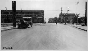 Ashland Avenue crossing looking west, Los Angeles County, 1929