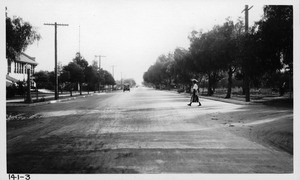 View of new city pavement on Maclay Avenue extending from the westerly end of state pavement on State Highway Route 9 to a junction with the San Fernando Road, City of San Fernando, Los Angeles County, 1922