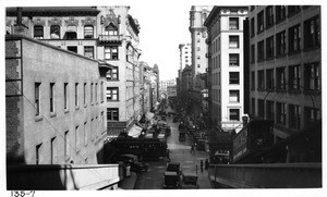 Looking east along 3rd Street from east portal of the Hill Street Tunnel, Los Angeles, 1922