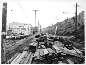 View looking north along Coast Highway from point just north of Colorado Street, Santa Monica, Los Angeles County, 1927