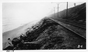 Looking north along Pacific Electric tracks from foot of Ivalee Street (about 1 mile south of Culver Boulevard), Los Angeles County, 1940