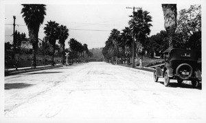 Laurel Street grade crossing, Southern Pacific Pasadena Branch, South Pasadena, looking west on Laurel Street, Los Angeles County, 1926