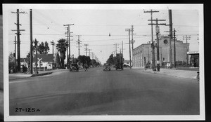 From center line of Figueroa Street south of Slauson Avenue looking north, Los Angeles, 1927