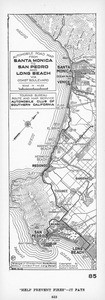 Automobile road map from Santa Monica to San Pedro and Long Beach via Coast Boulevard, 1923