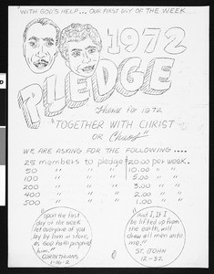 Flyer for the Child Development Center Pledge Drive, Victory Baptist Church, 1972