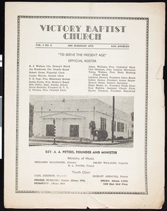 Weeklong program, Victory Baptist Church, 1949