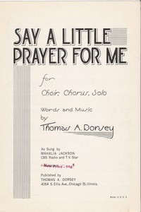 Say a little prayer for me, 1957