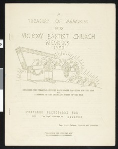 A Treasury of Memories for Church Members, Victory Baptist Church, 1950