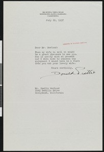 Donald C. Peattie, letter, 1937-07-29, to Hamlin Garland