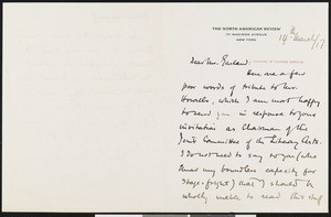 Lawrence Gilman, letter, 1917-03-14, to Hamlin Garland