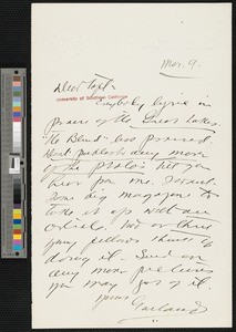 Hamlin Garland, letter, to Lorado Zodac Taft