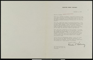 Chester Perry Holway, letter, 1939-12-01, to Hamlin Garland