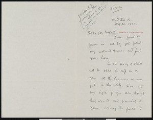 William Edward Dodd, letter, 1922-03-20, to Hamlin Garland