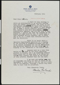 Hamlin Garland, letter, 1940-02-15, to Jocelyn Pierson