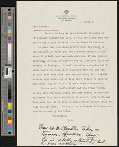 Hamlin Garland, letter, to Lorado Zodac Taft